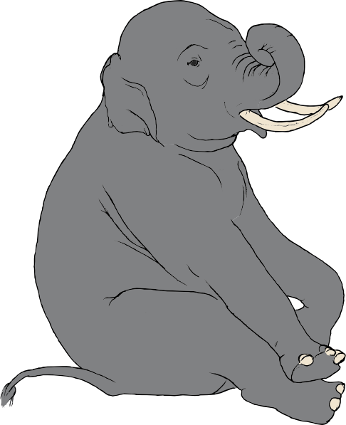 Sitting Elephant Clip Art at Clipart library - vector clip art online 
