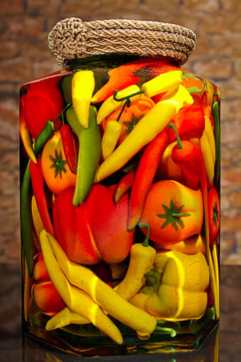 Sarabella Tuscan Art Grande Jar Chili Peppers Bell Peppers and 