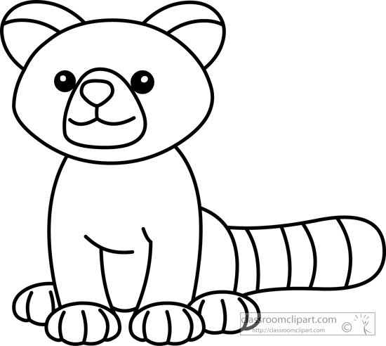 red panda clipart black and white - Clip Art Library