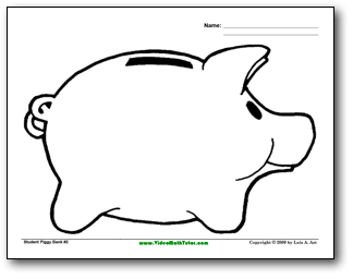 Free coloring pages of piggy bank
