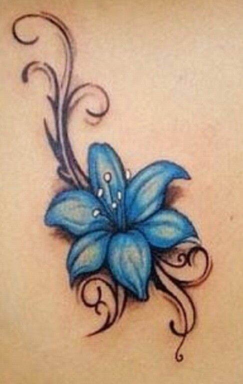 hawaiian blue hibiscus flower tattoos - Clip Art Library