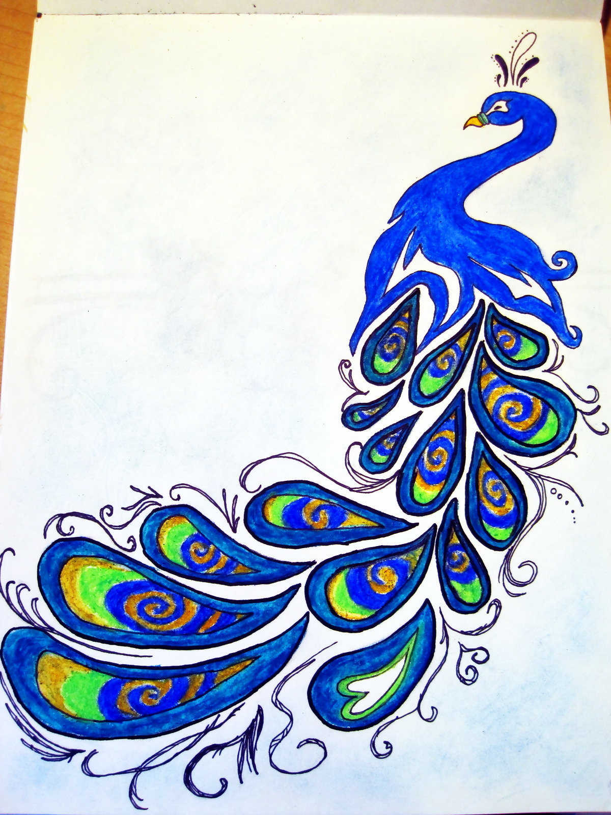 peacock drawing designs