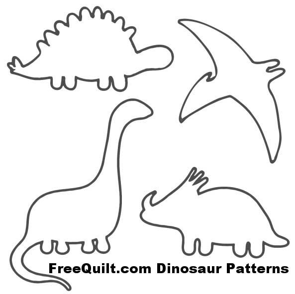 Dinosaur Patterns - Free Quilt Patterns for 4 Dinosaurs