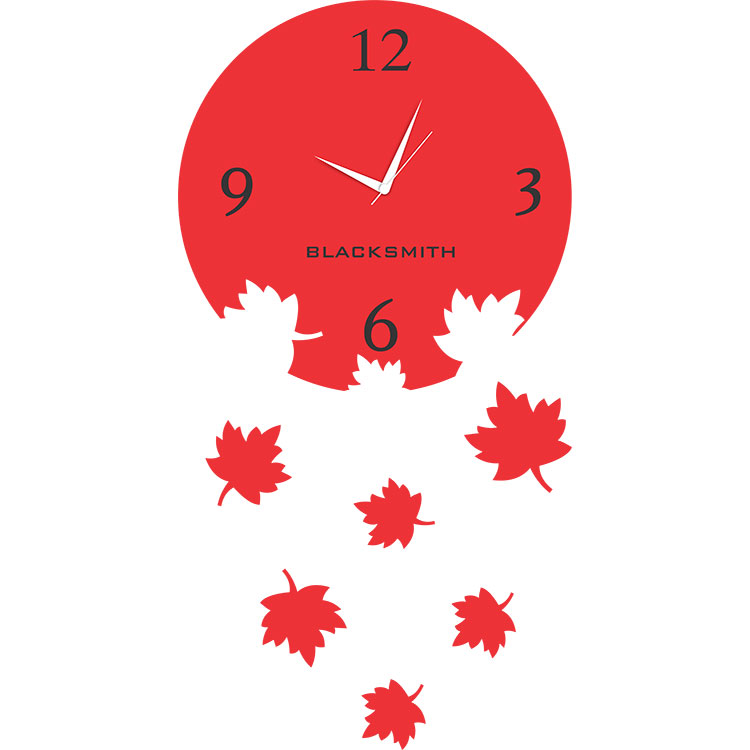 Black smith Falling Leaves Wall Clock - Red Price - Buy Black 