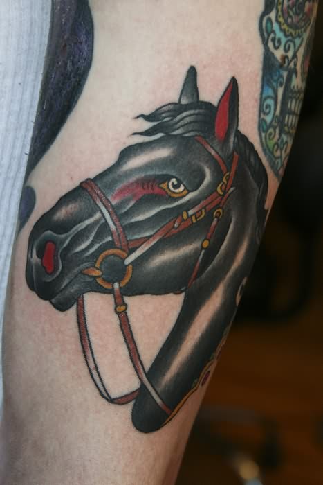 horse head tattoo traditional - Clip Art Library