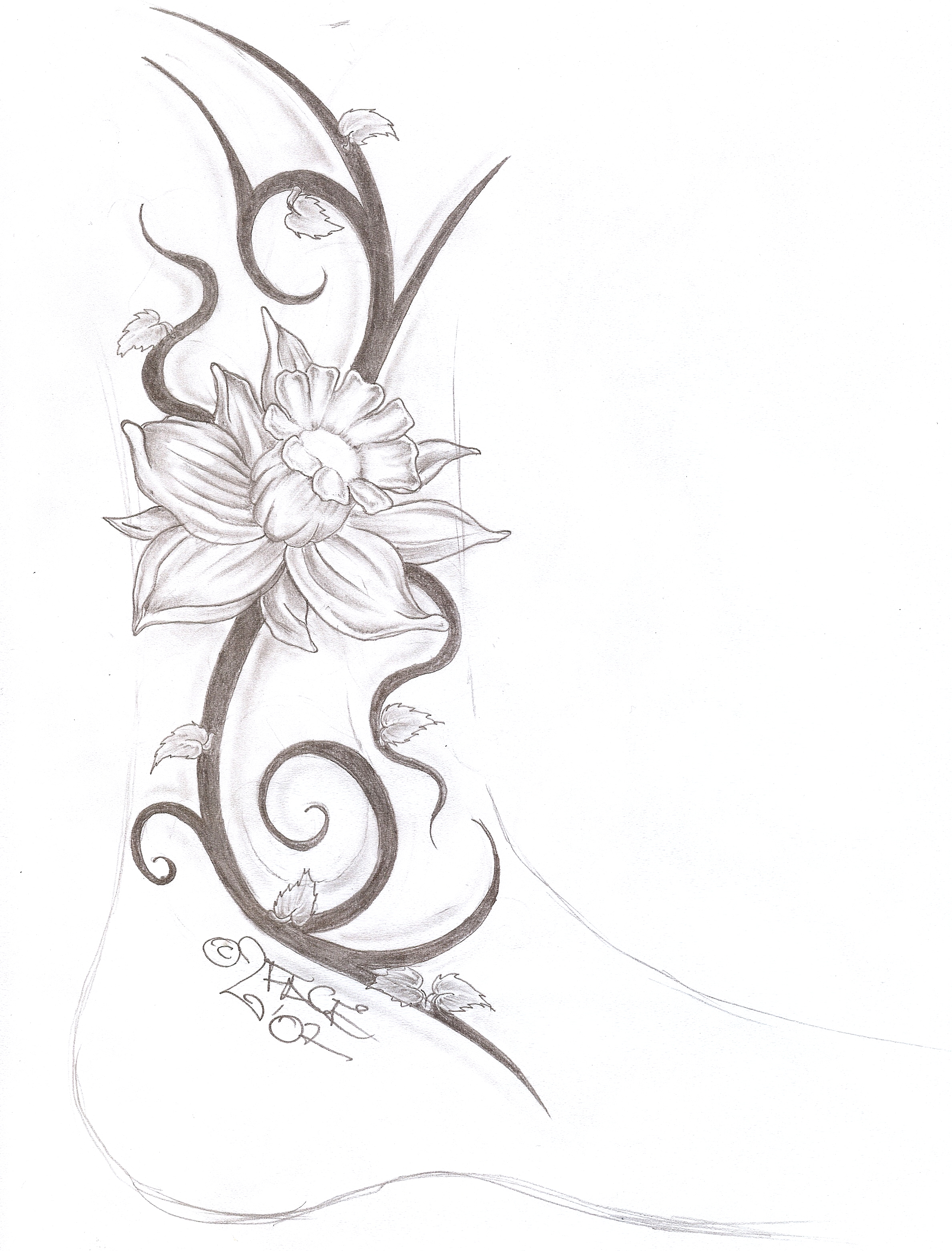 Tumblr Tribal Flower Tattoo Design 2015