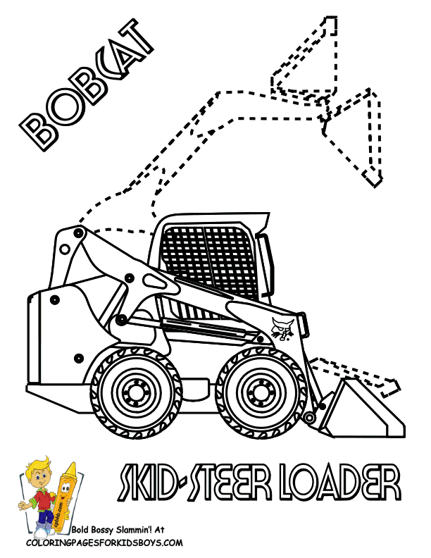 BobCat Skid Steer Loader Construction Coloring Page. You can print 