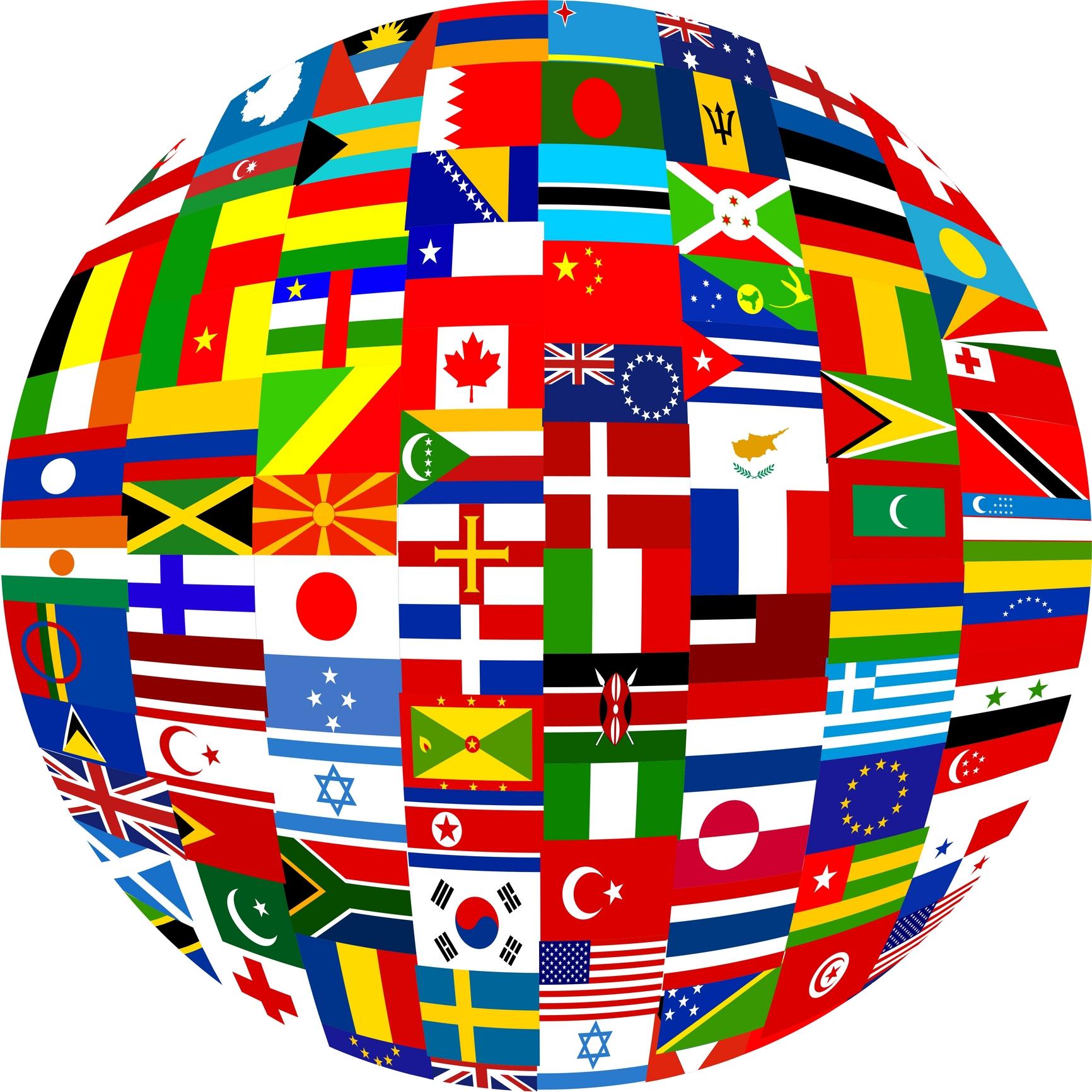 World Flag Globe Clipart - Free Clip Art Images