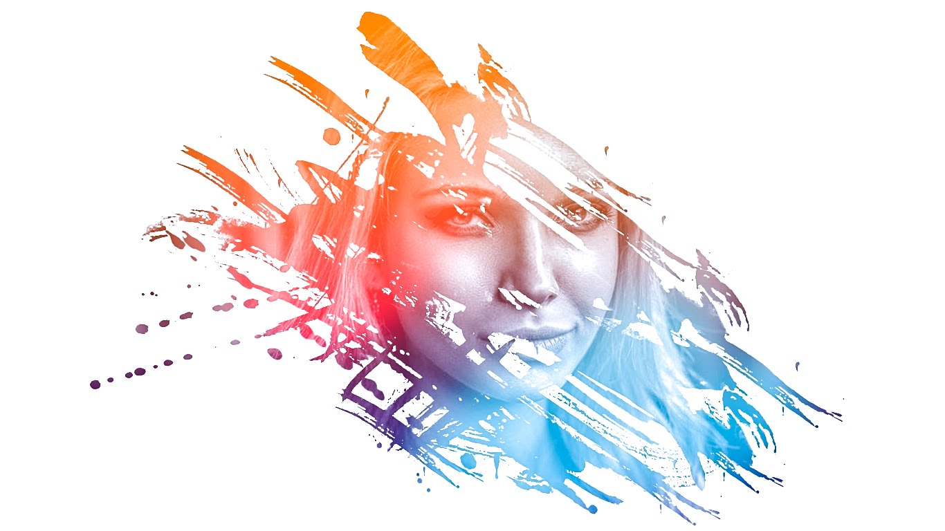 Photoshop | Amazing Photo Effects Paint Splash on face using Brush 