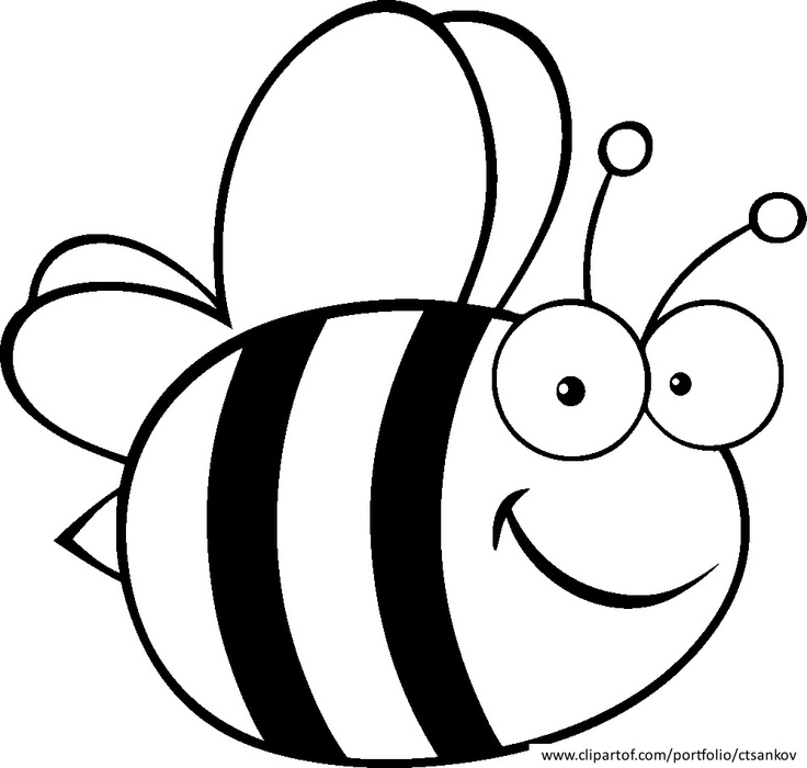 bee coloring page | School/PTA | Clipart library