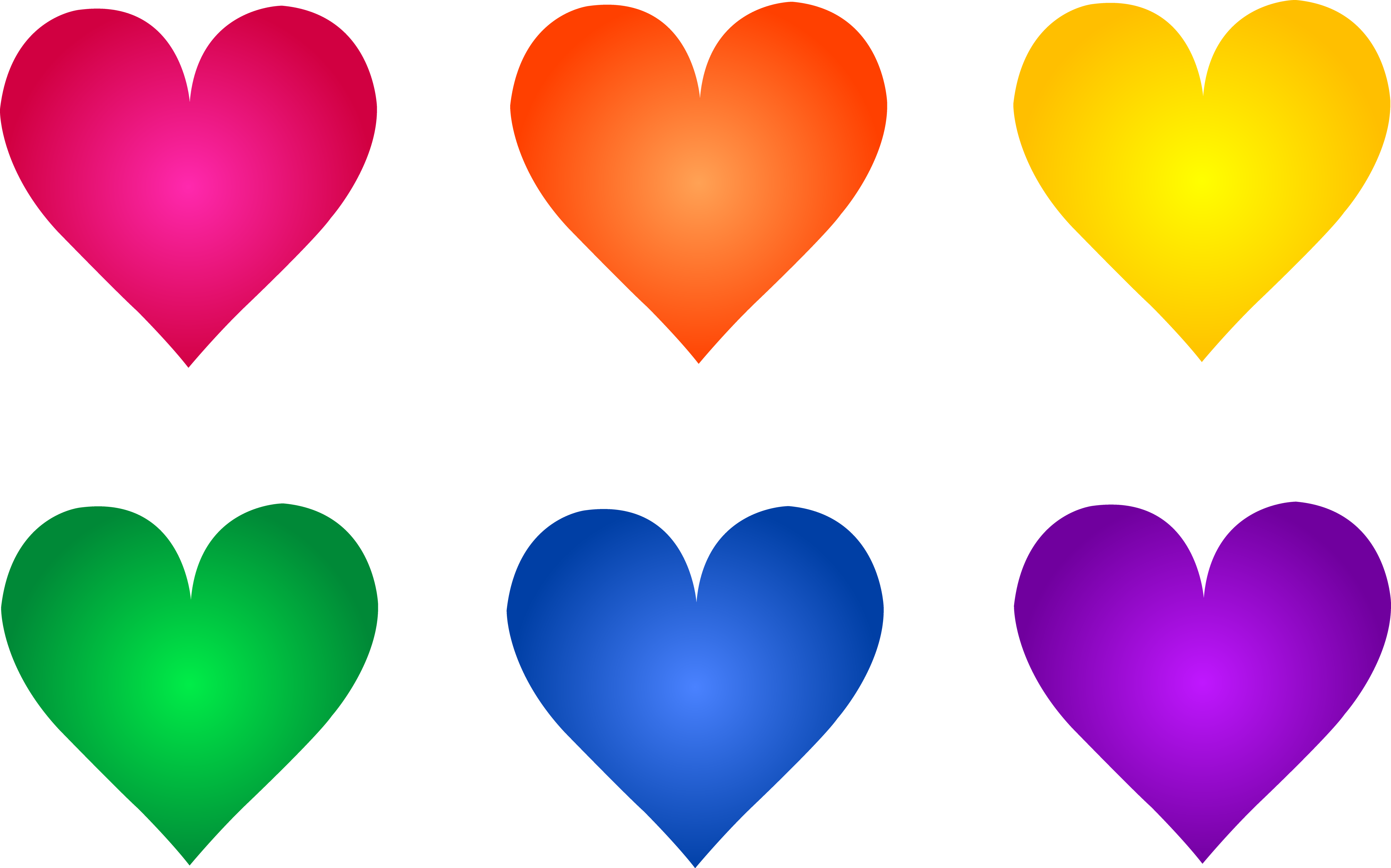 Colorful Rainbow Heart Symbols - Free Clip Art