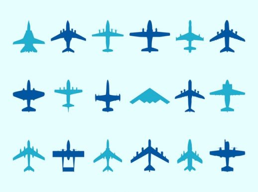 Airplane Silhouettes Set Vector - AI PDF - Free Graphics download 