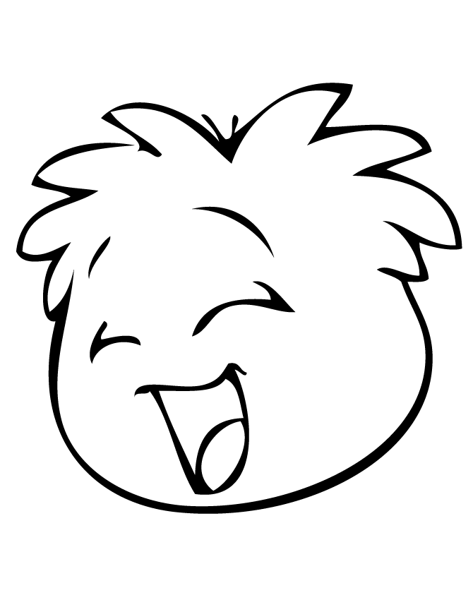 Laughing Puffle Coloring Page | HM Coloring Pages