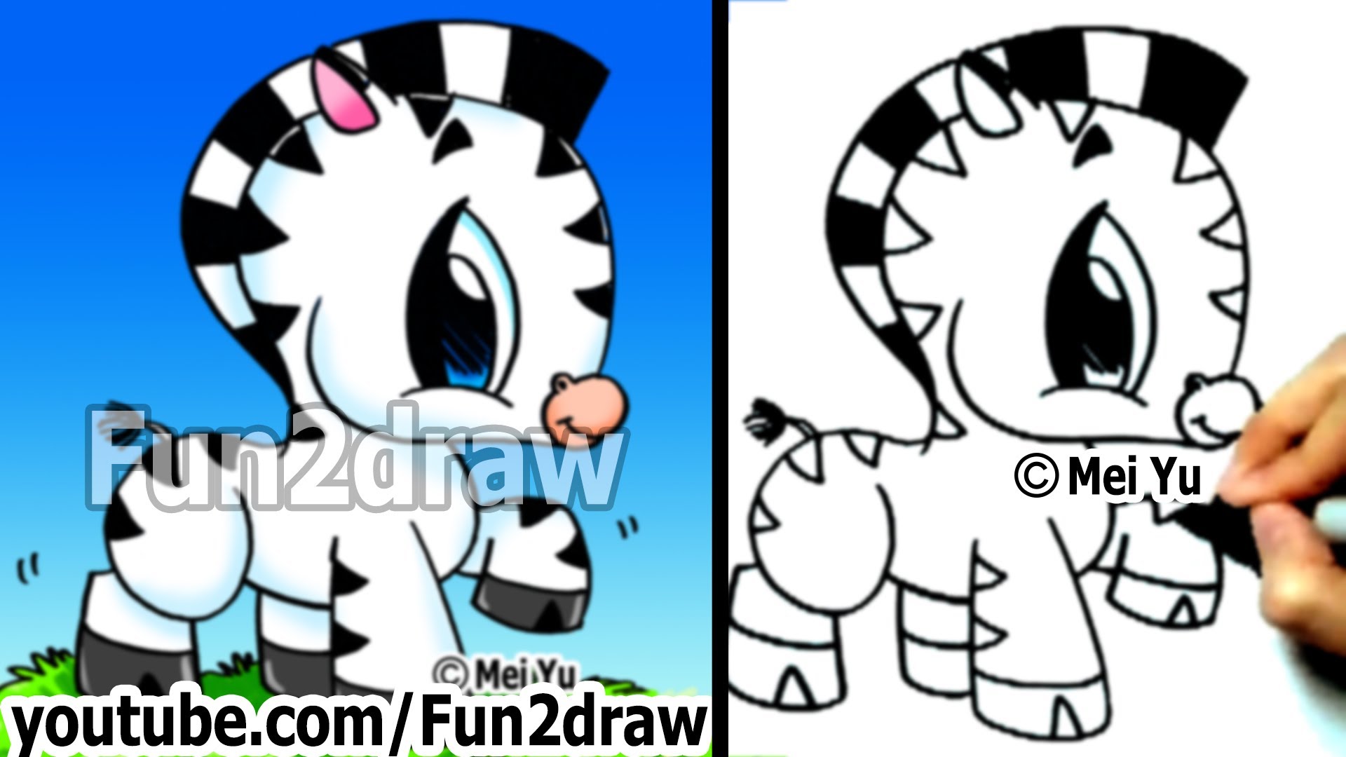 How to Draw a Zebra - Drawing Step by Step - Easy Drawings 