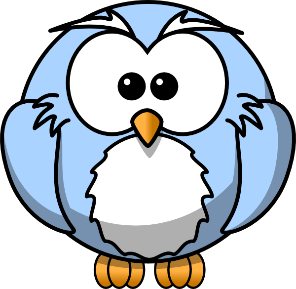 Blue Cartoon Owl clip art - vector clip art online, royalty free 