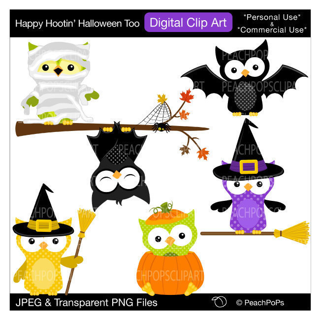 cute owls clip art digital clip art owls mummy by peachpopsclipart