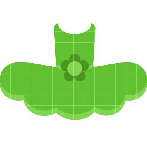 Tutu Green - Quarter Clipart
