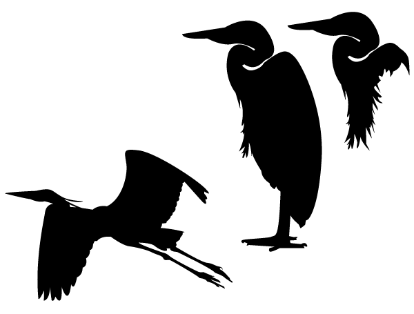 Heron Silhouette Vector Clip Art | Download Free Vector Birds 