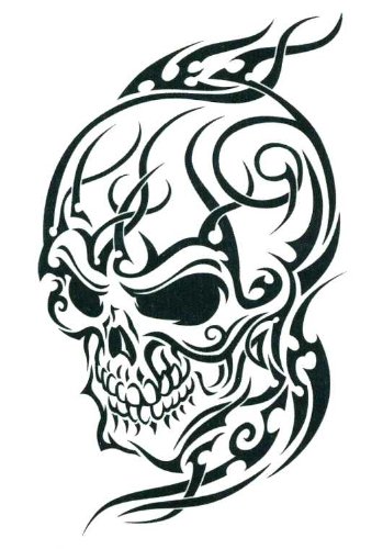tribal tattoo art skull - Clip Art Library