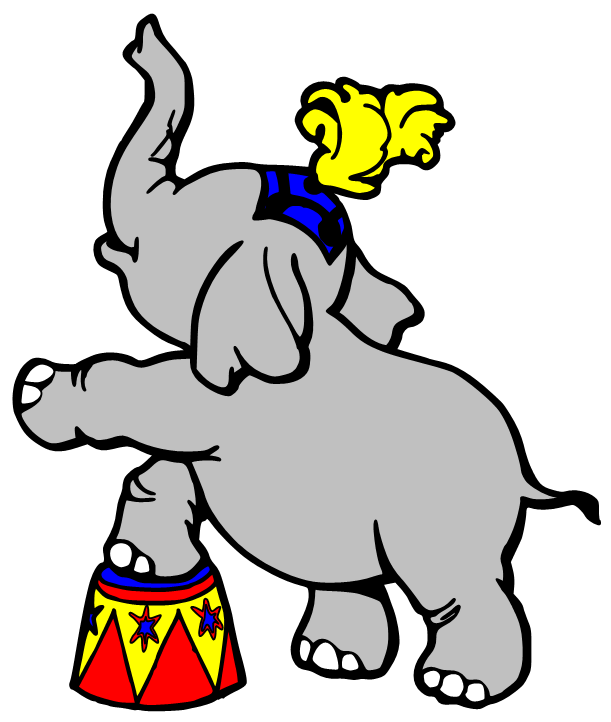 Cartoon Circus Elephant - Clipart library