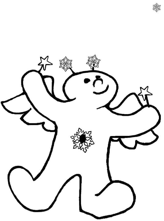 Snow Angel 3 Black and White Christmas coloring and craft pages. www.