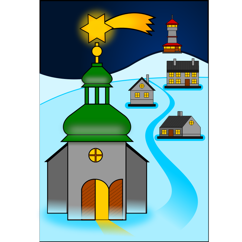 Clipart - Christmas scenery