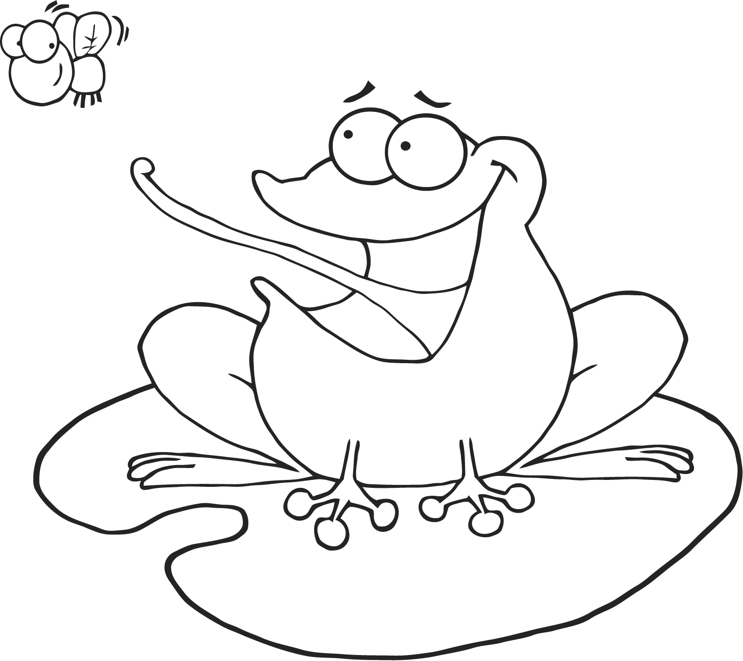frog catching a fly coloring pages printable pictures : - Coloring 