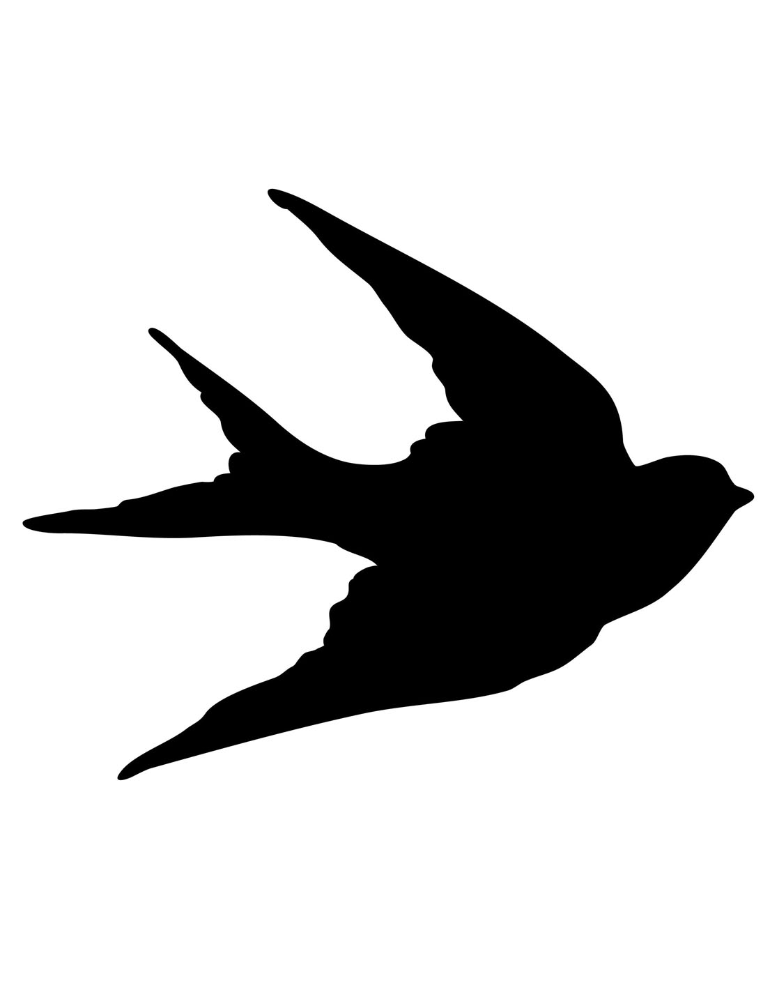Flying Bird Outline - Clipart library