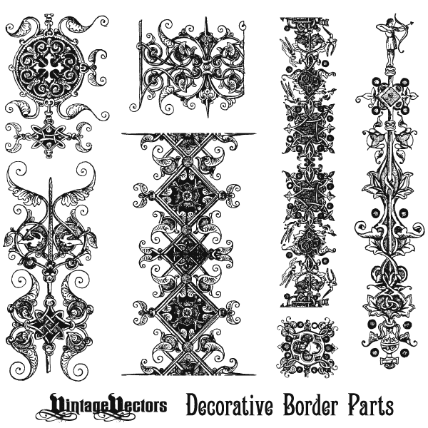 Vector Art: Decorative Border Parts Kit � Vintage Vectors