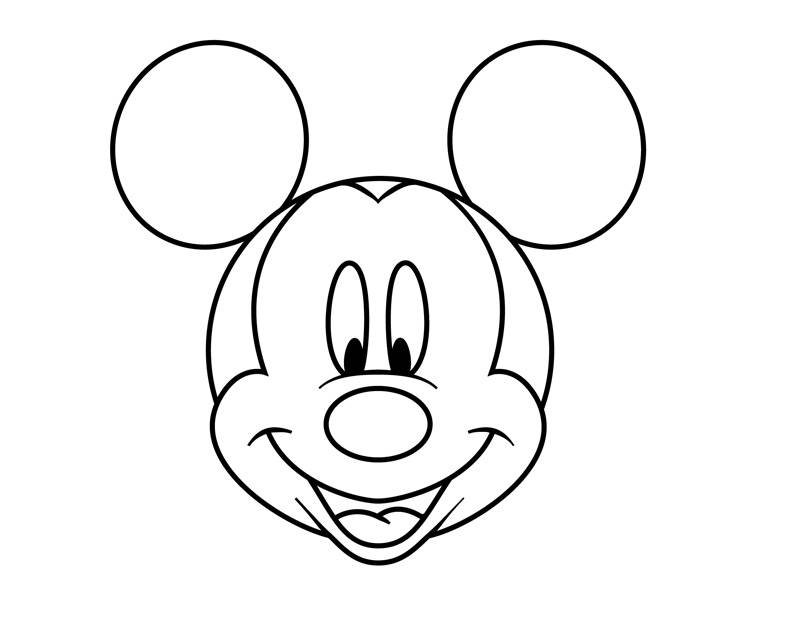 How To Draw Mickey Mouse Face | Coloring Page