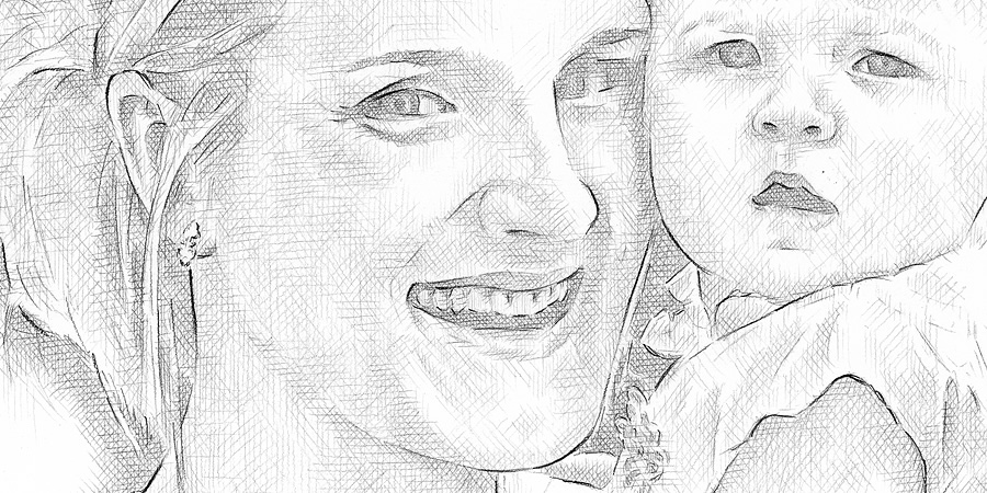 Mother and Child Pencil Sketches - ImageLoad