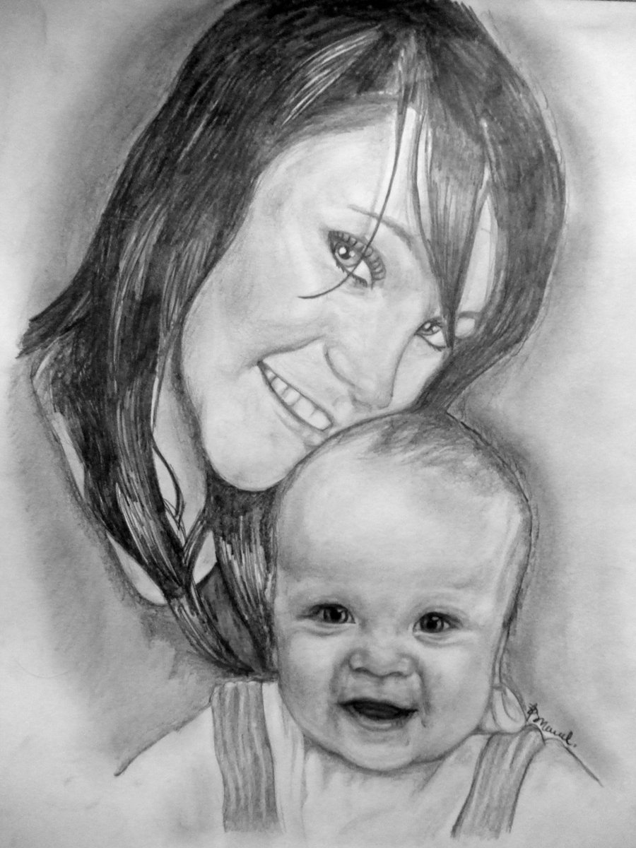 mother and baby drawing by jordanh17 on Clipart library