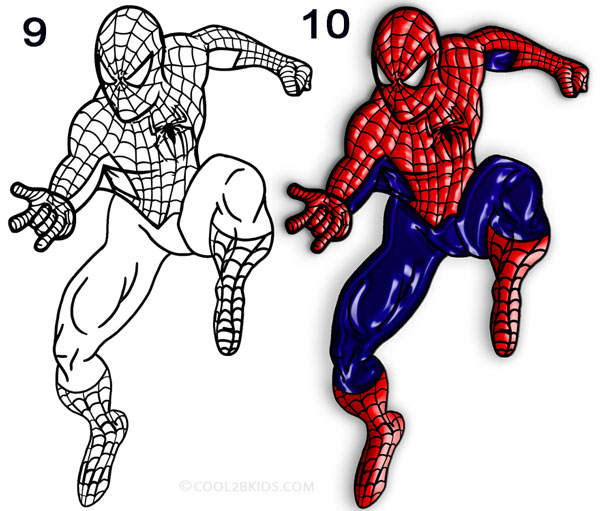 Spider Man Drawing Easy Full Body For Kids : 53 How To Draw Spiderman