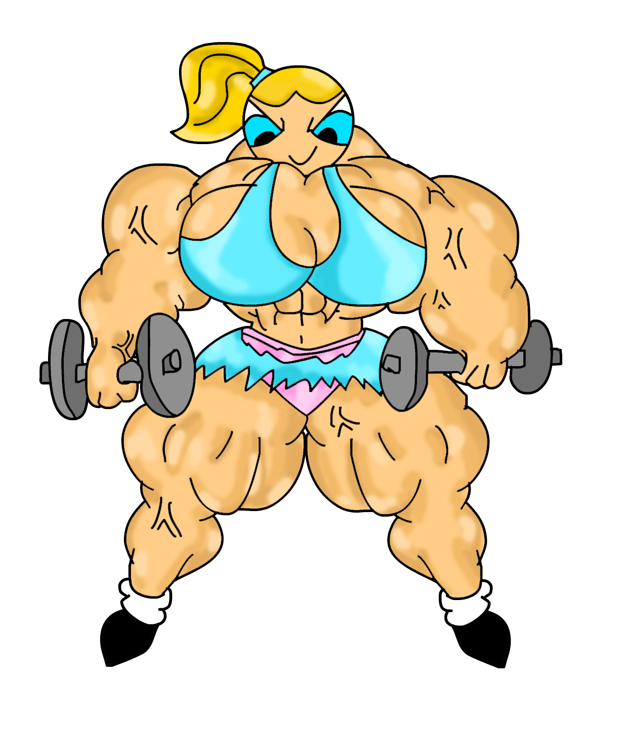 funny cartoon weight lifting girl - Clip Art Library