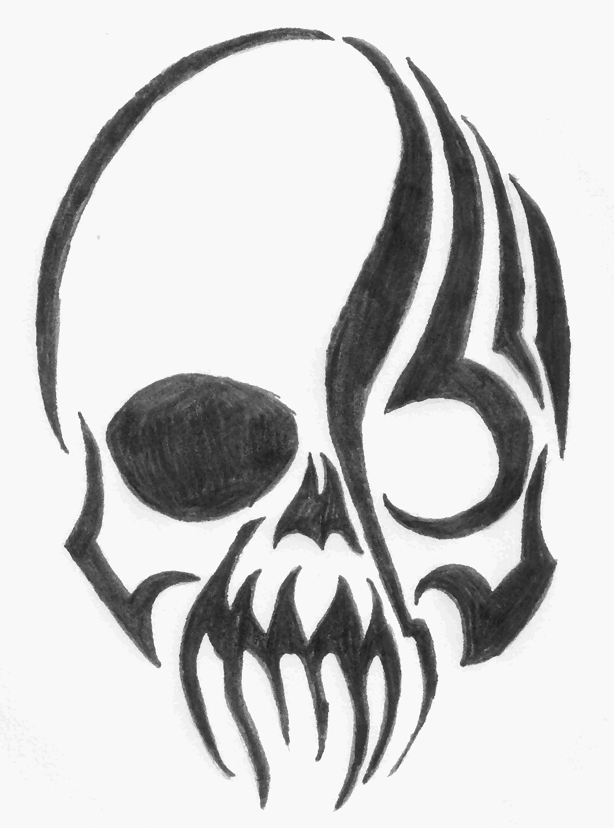 Tribal Skull Drawing - Clipart library