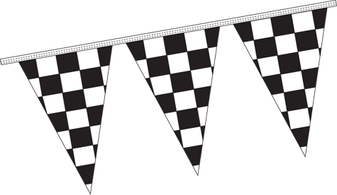 Checkered Triangular Race Flag Pennants 8 mil 12in. x 18in. - Flagdom