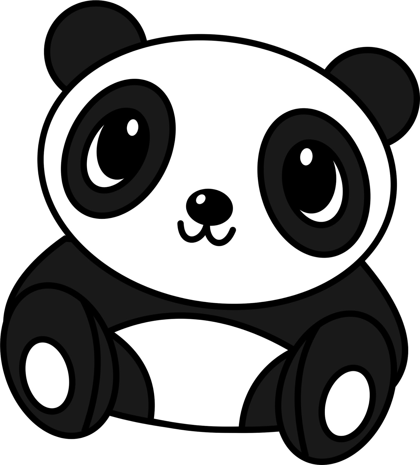 Free Black And White Panda Drawing, Download Free Black And White Panda