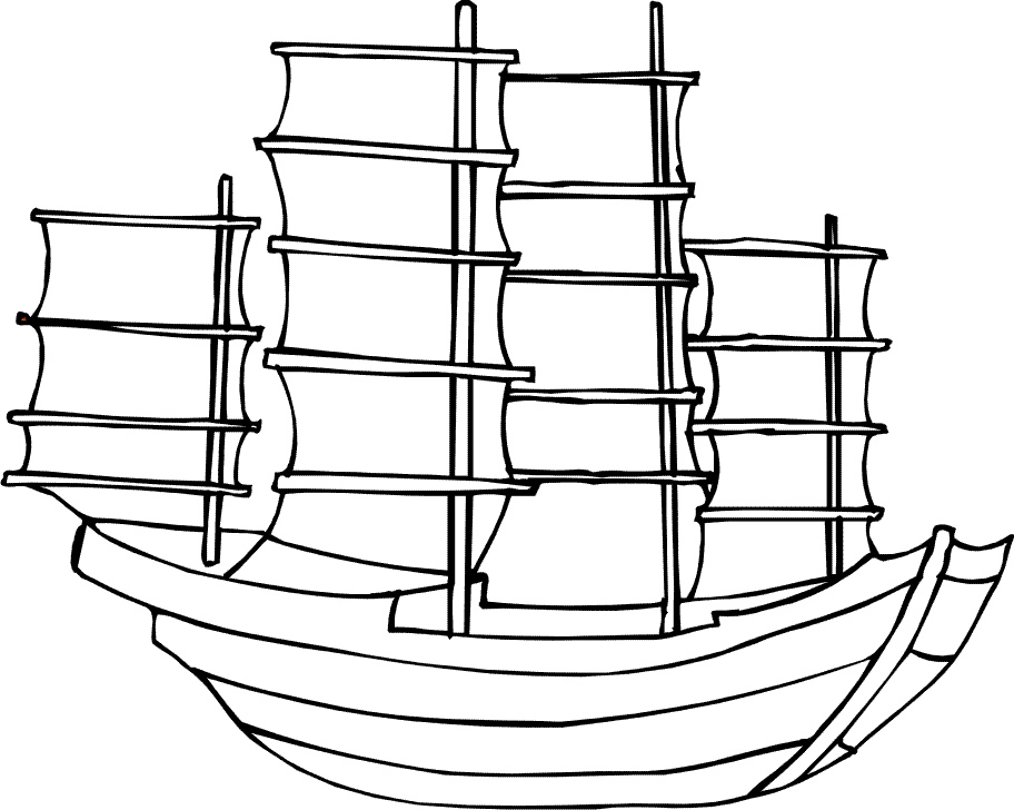 Free Coloring Pages For Kids: Coloring Boats and Ships