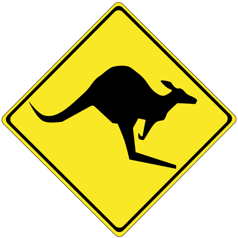 Clipart - Warning kangaroos ahead