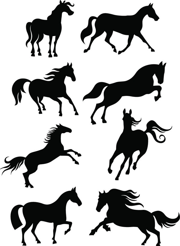 Fashion horse silhouettes ? vector material | My Free Photoshop World