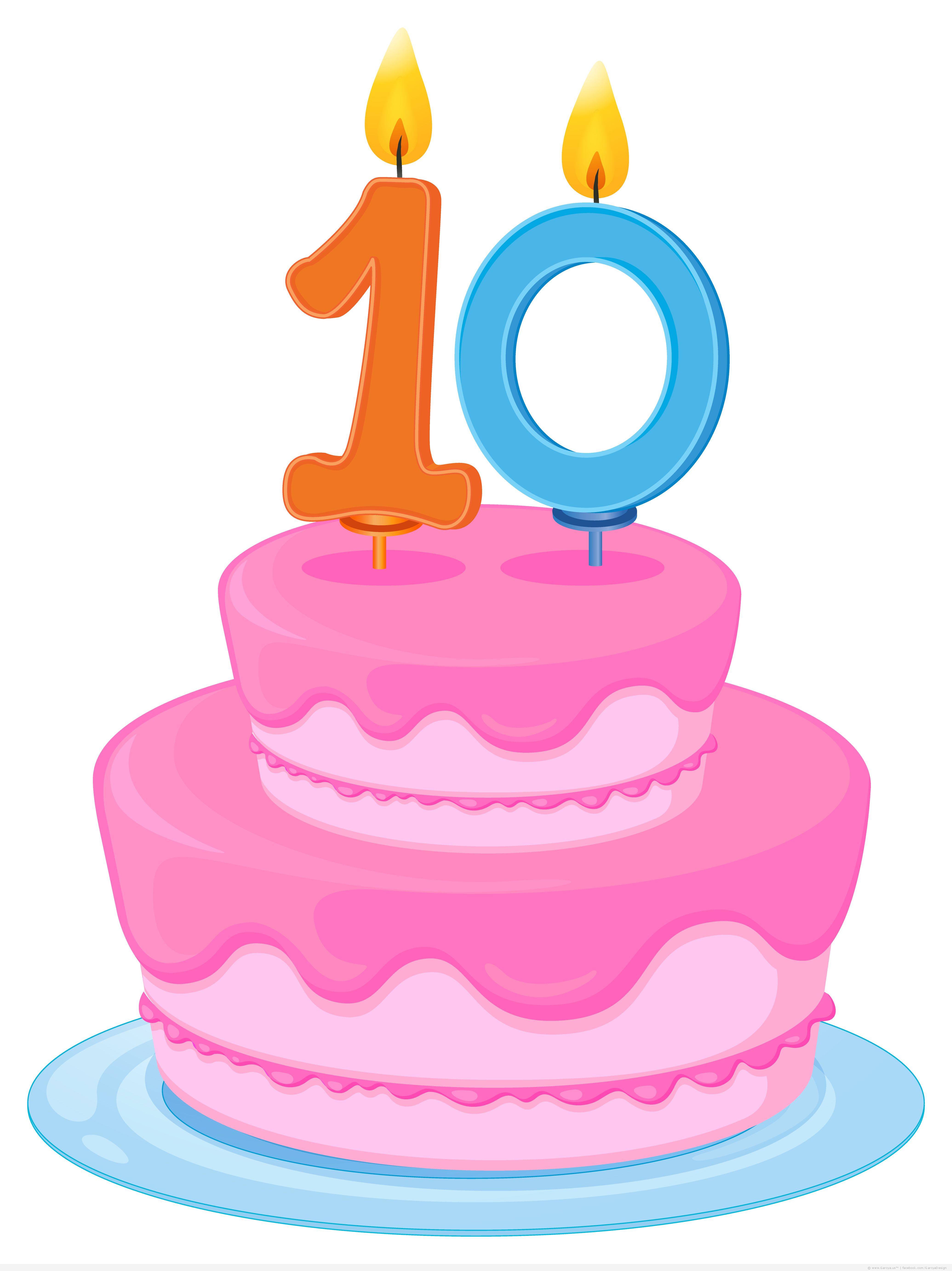 Free 10th Birthday Cake Cartoon Image Charatoon - Aria Art