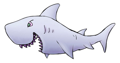 Shark Clipart Cartoon, Scary Great White Shark | Just Free Image 