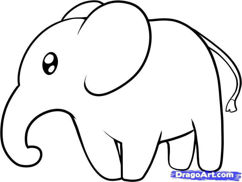 How to Draw an Elephant for Kids, Step by Step, Animals For Kids 