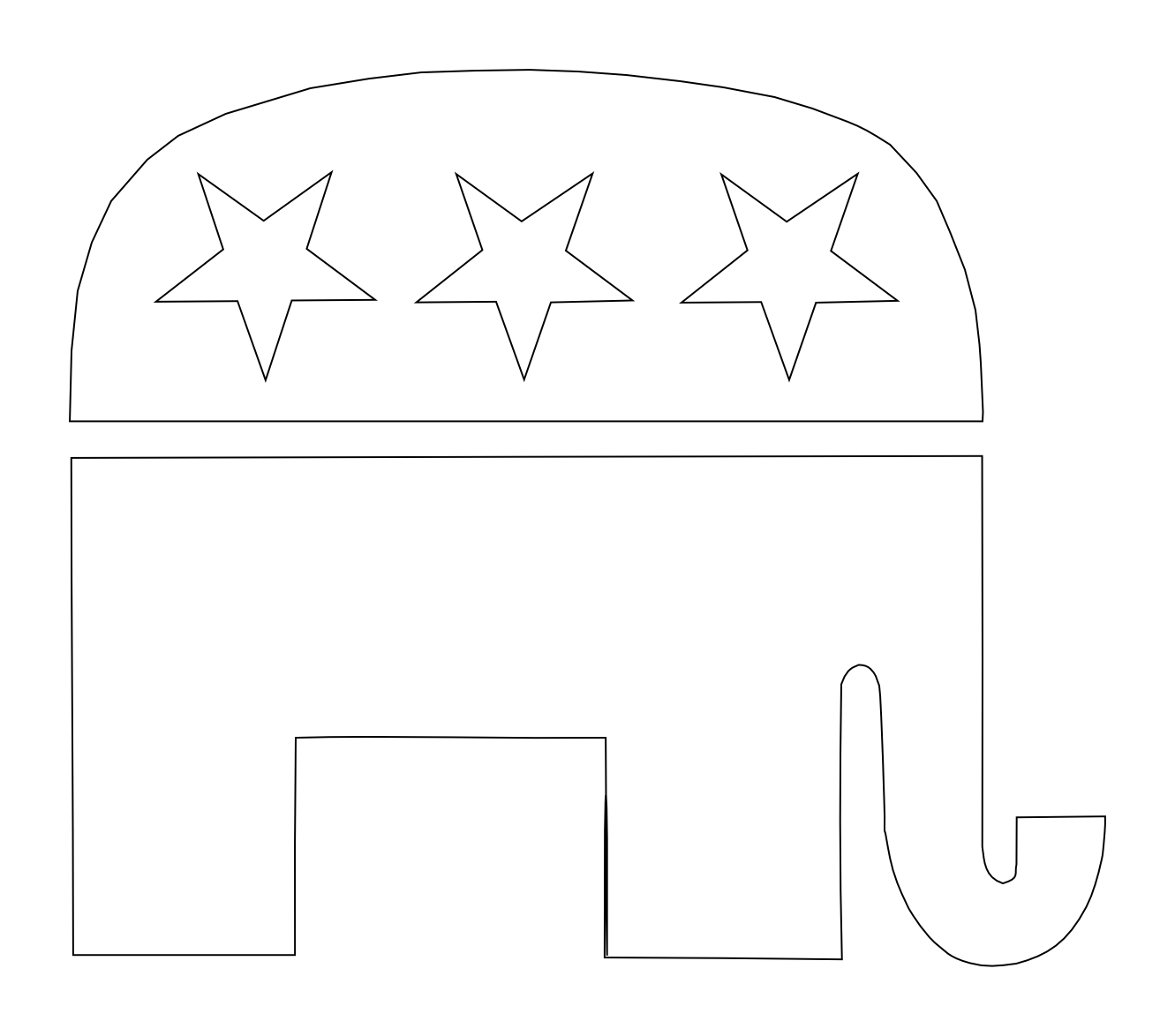 Pix For  Republican Party Elephant Outline
