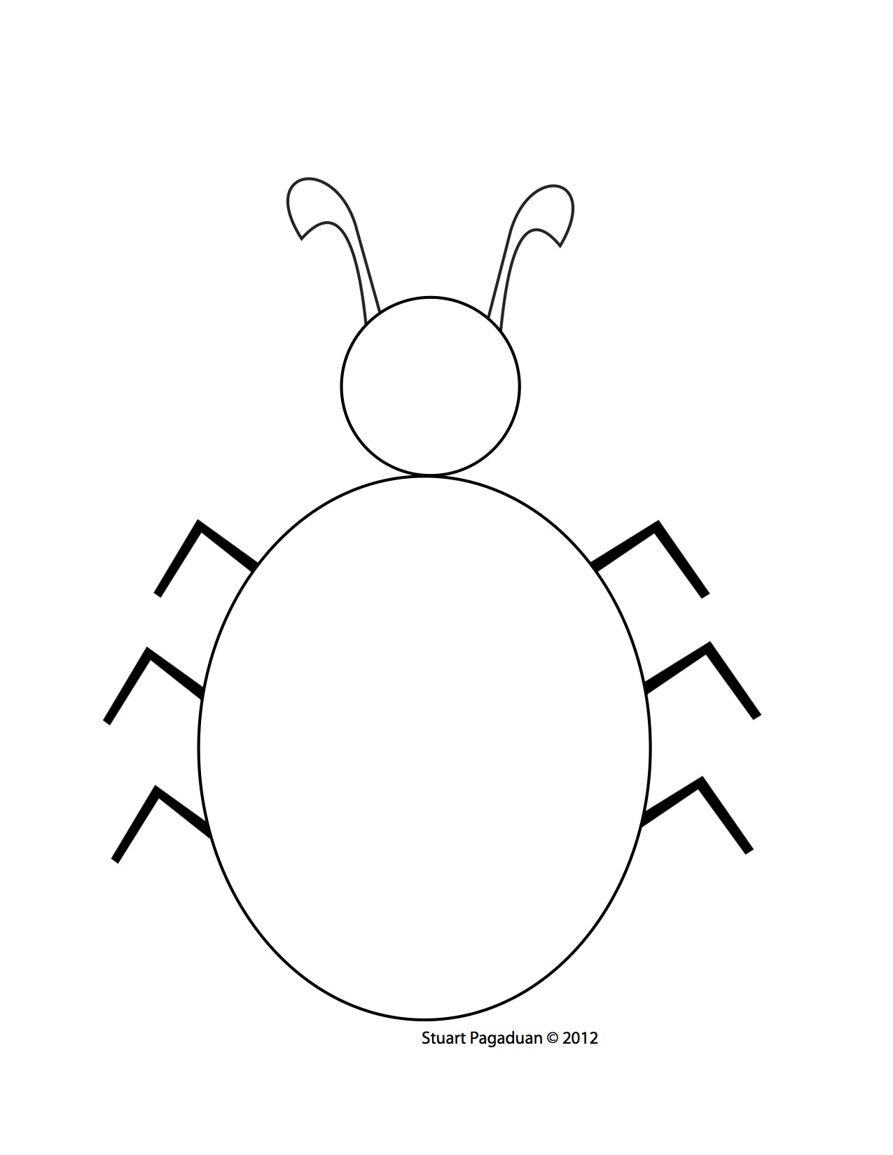 Images For  Ladybug Outline Clipart