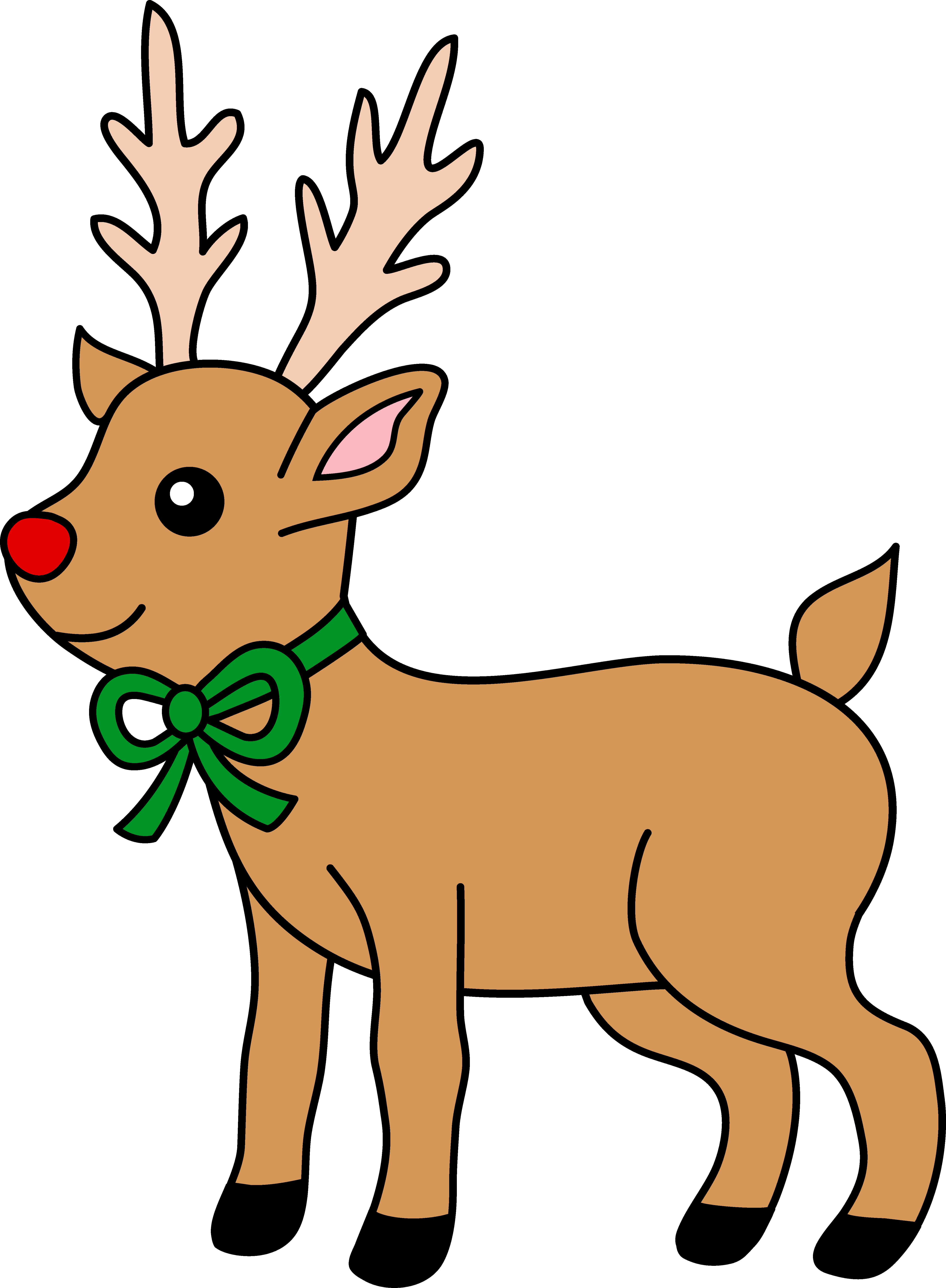 Cute Red-Nosed Reindeer Clipart - Free Clip Art