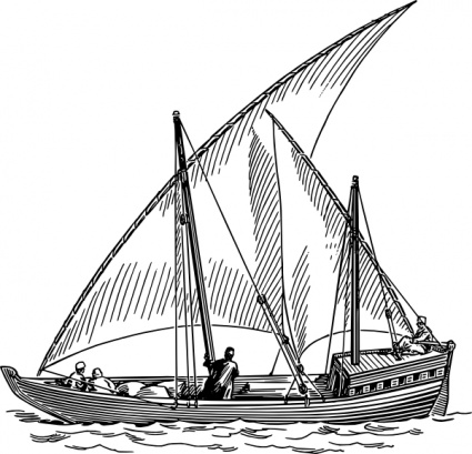 Download Dhow Sail Boat clip art Vector Free