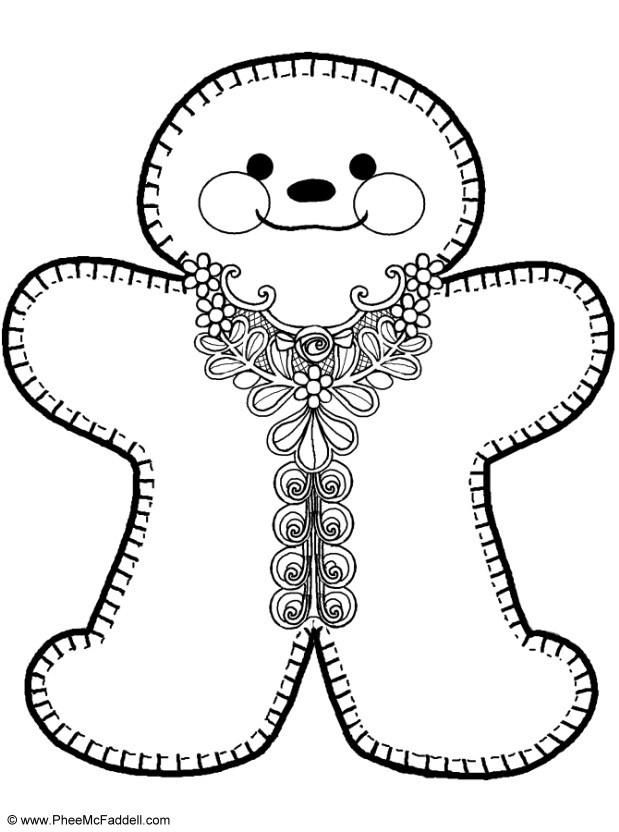 Gingerbread-man-coloring-pages-5 | Christmas clip art | Clipart library