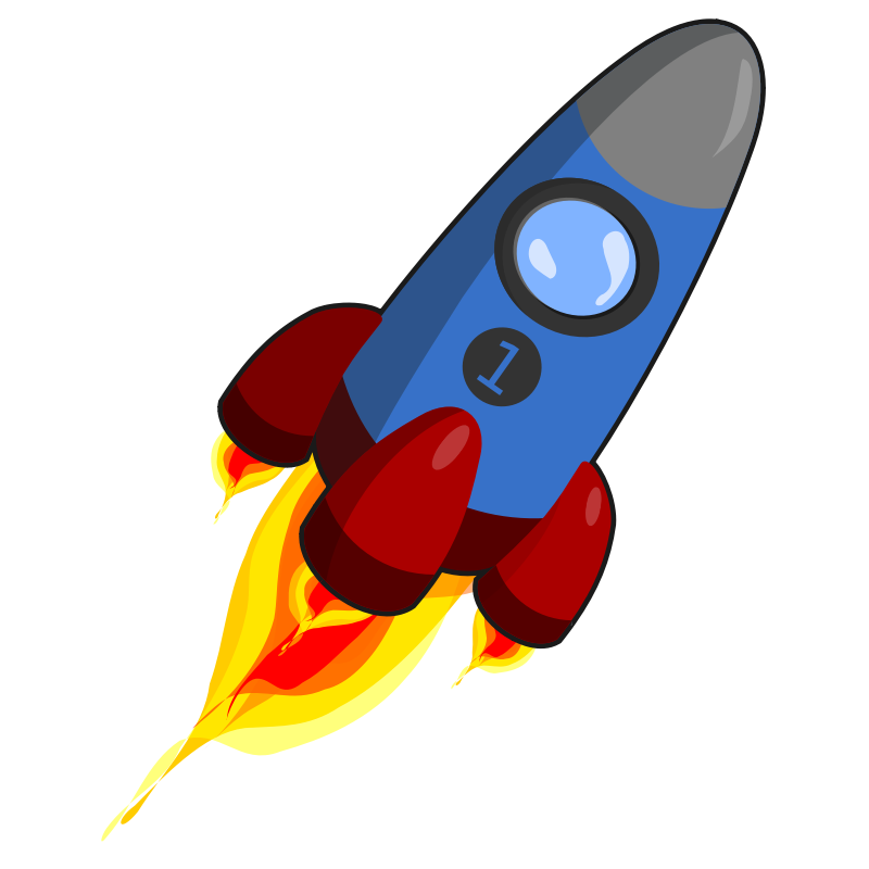 Clipart - Rocket blue and red