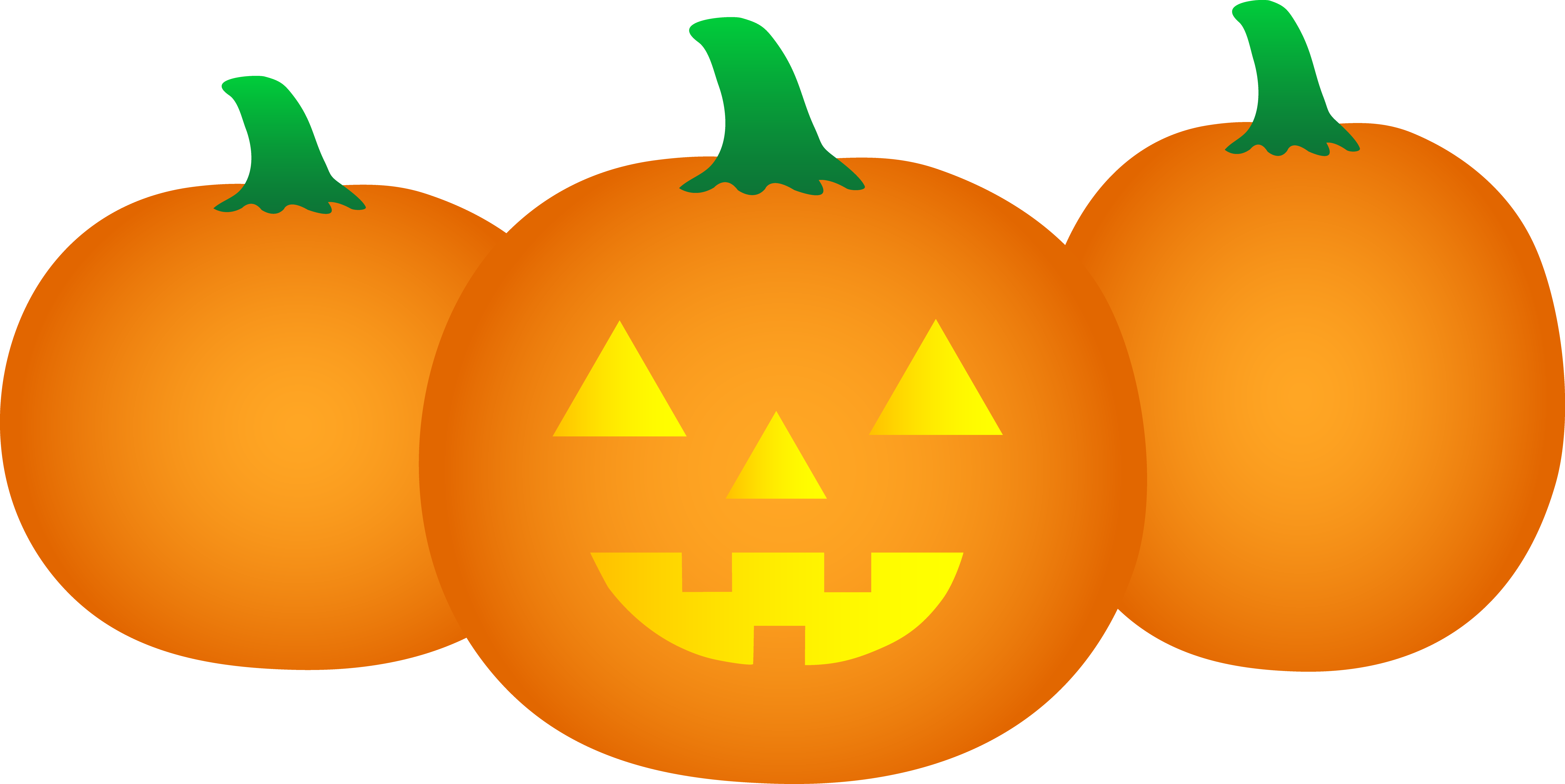 Three Halloween Pumpkins - Free Clip Art